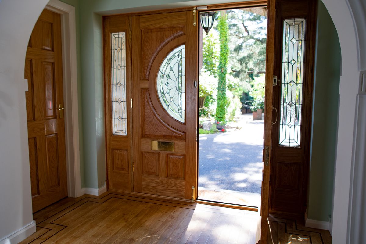 Beautiful double front door, seen from inside