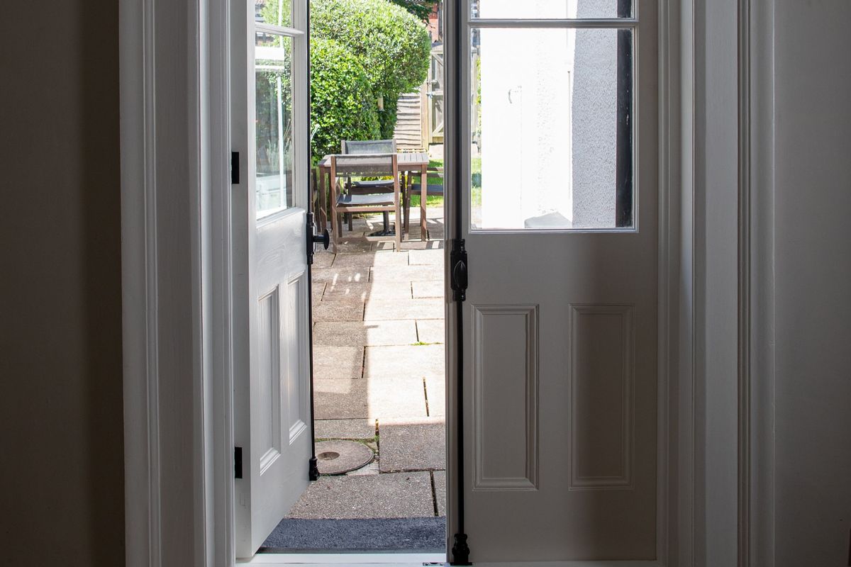 Double french doors, restored by us